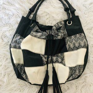 Claire's - Black and White Faux Leather Purse